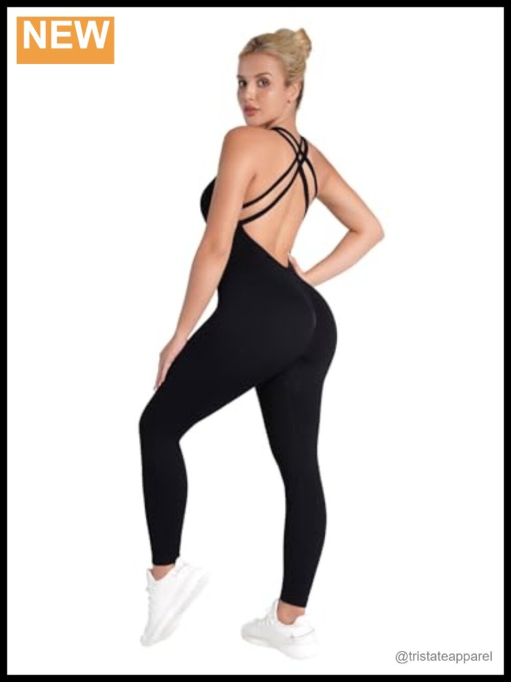 Seamless Scrunch Butt Lifting Jumpsuit Built-in Bra Open Back Sleeveless